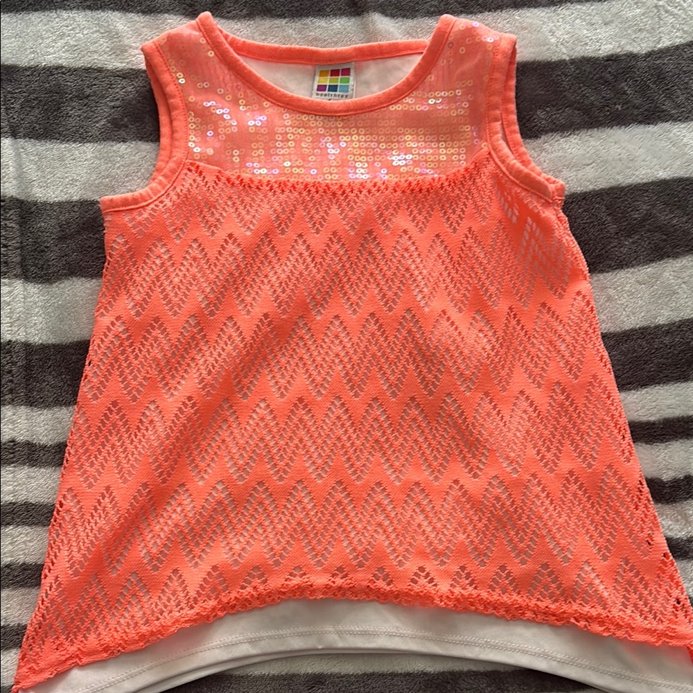 Kids Coral Sleeveless Top